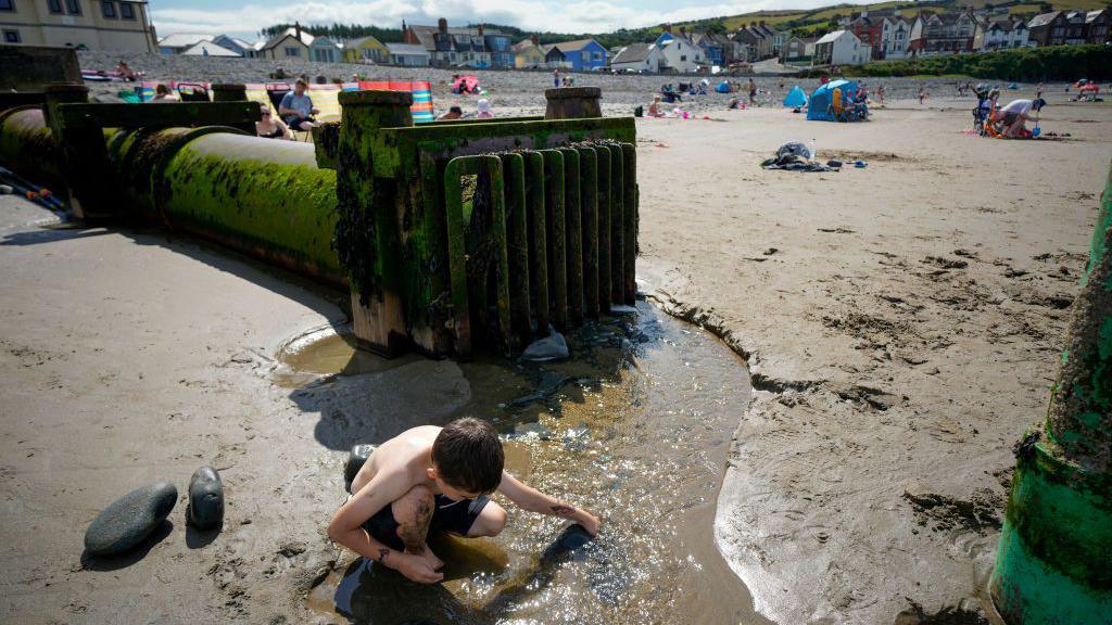 Pipe on beach 