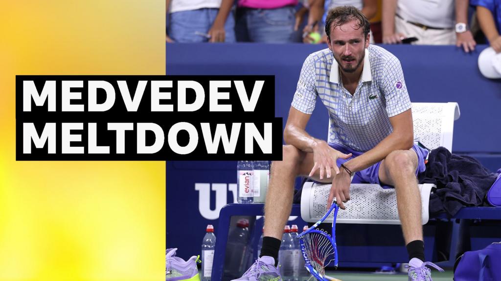 Medvedev smashes racquet in match-point meltdown