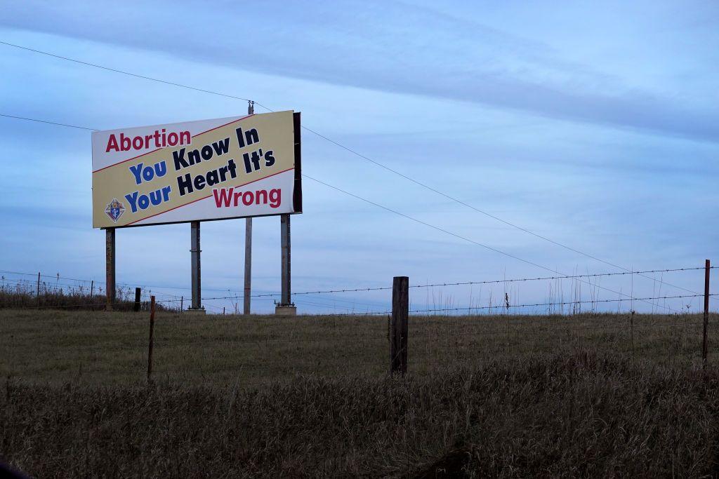 An anti-abortion sign on an Iowa highway