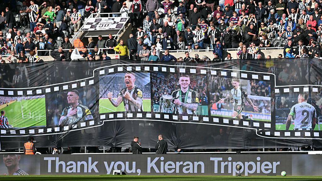 A tribute to Newcastle United defender Kieran Trippier who is leaving at the end of the season.