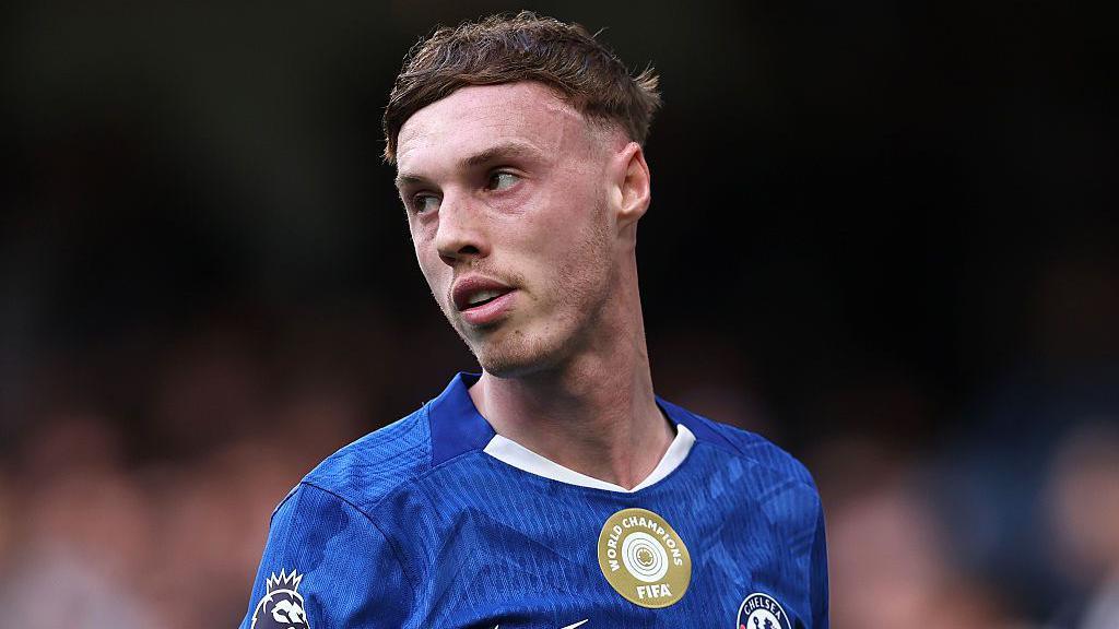 Cole Palmer looks on during a Chelsea Premier League game 
