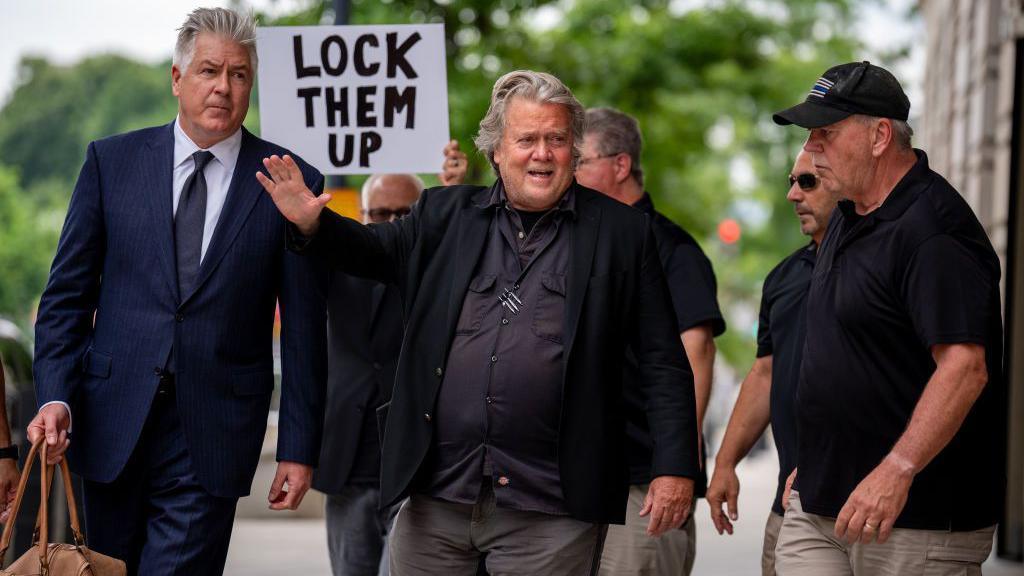 Steve Bannon departs federal court on 6 June