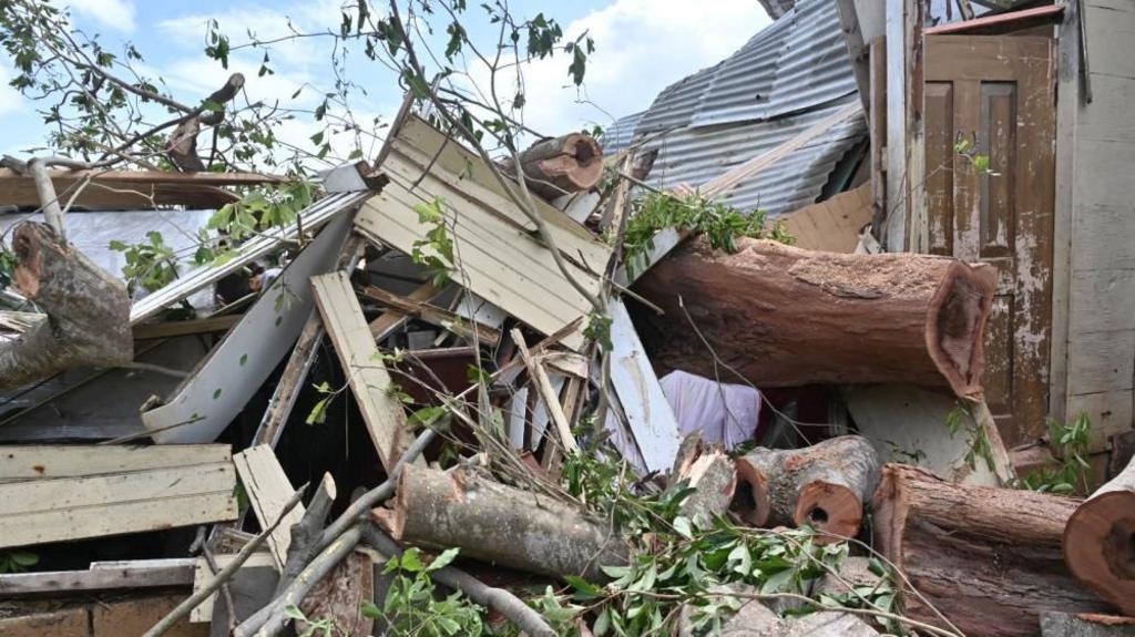 Damage caused by Hurricane Melissa in Saint Ann Parish in Middlesex County, Jamaica, 