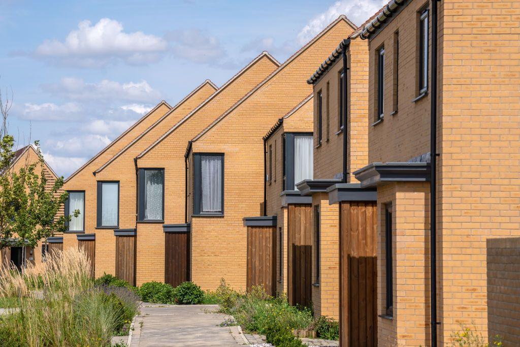 A row of houses on a newly-built estate