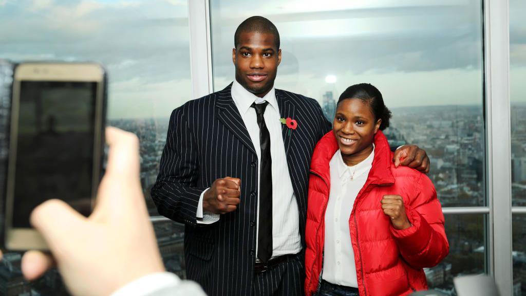Caroline Dubois posing for a picture with her brother Daniel Dubois before their relationship became fractured 