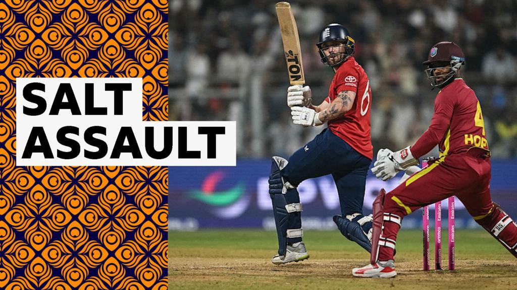 Salt hits 24 in over for England against West Indies