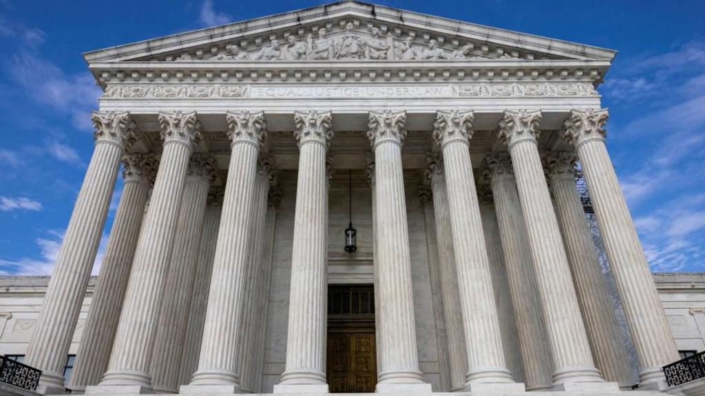 The outside of the US Supreme Court building is seen in Washington. 