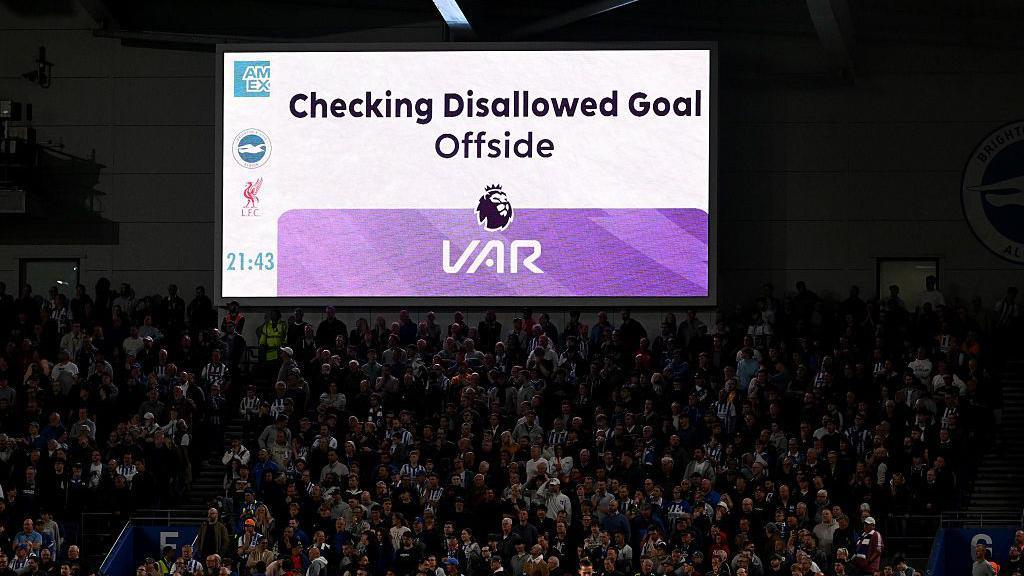 Image of a VAR screen during a Premier League match