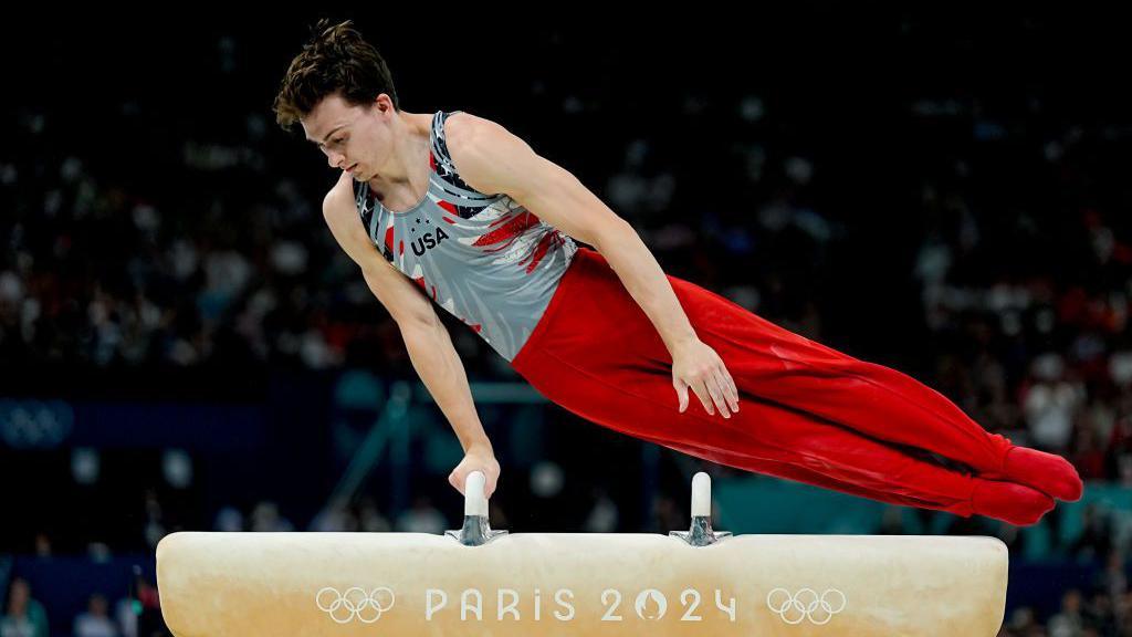 Stephen Nedoroscik on the pommel horse