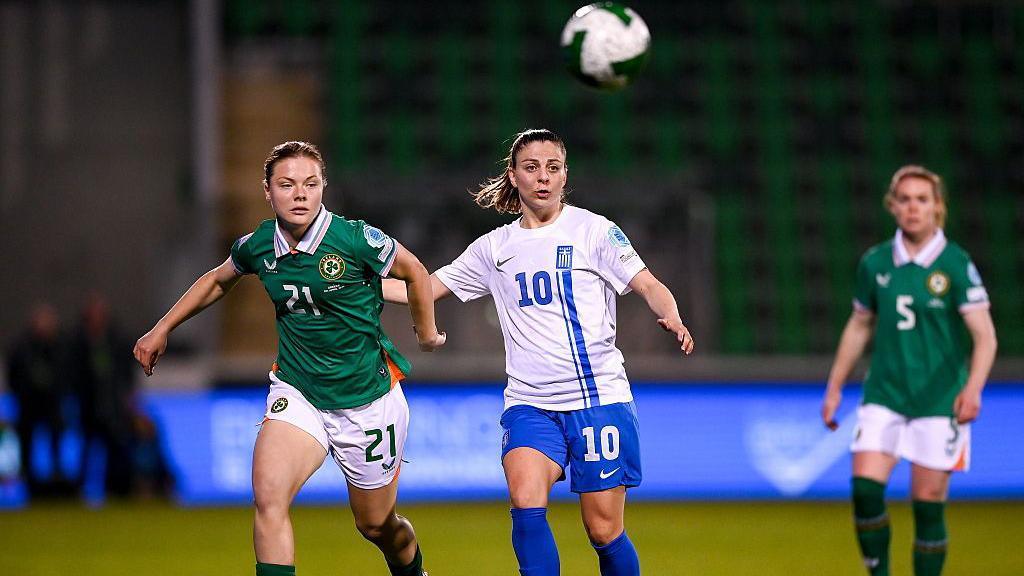 Emily Murphy in action against Greece