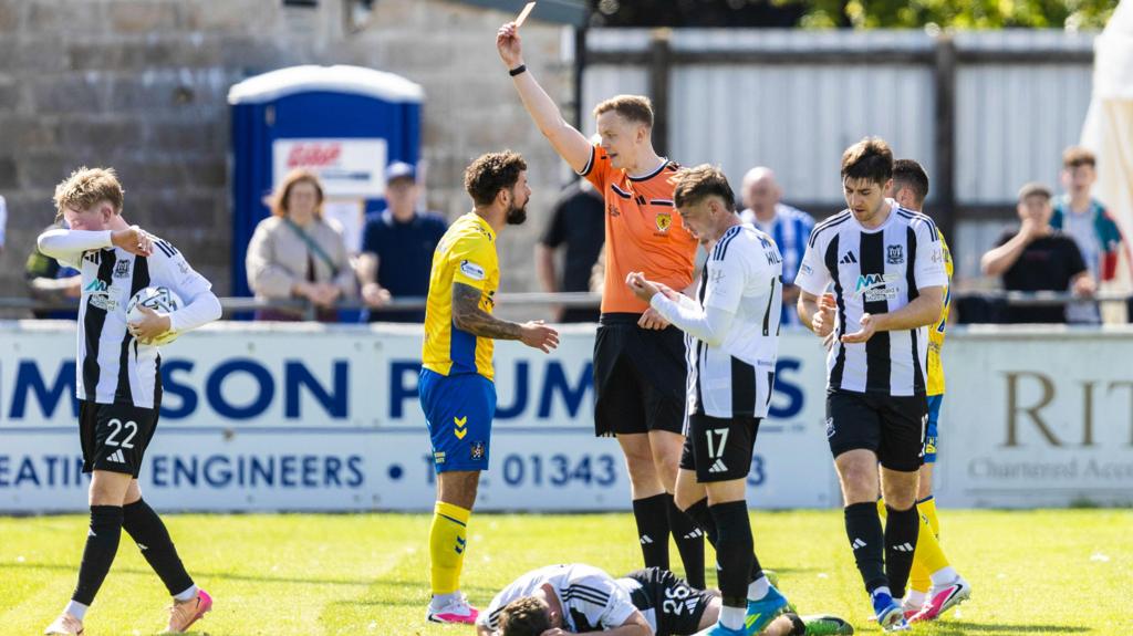 Kilmarnock's Jamie Brandon is sent off