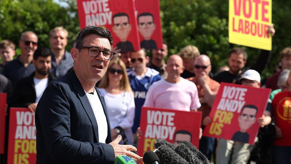 Andy Burnham campaigning in Makerfield.