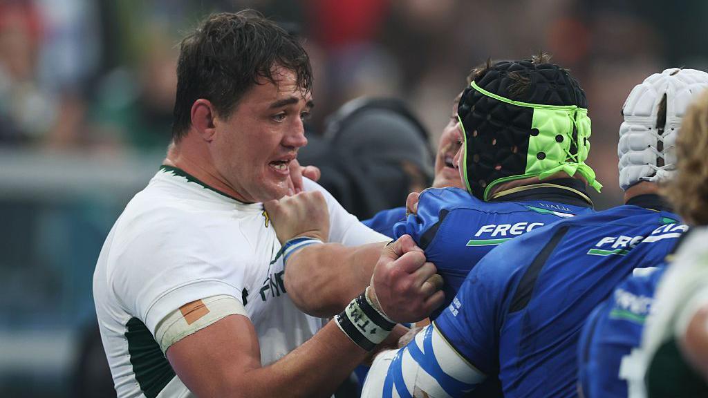 South Africa's Franco Mostert playing against Italy in their autumn international in Rome