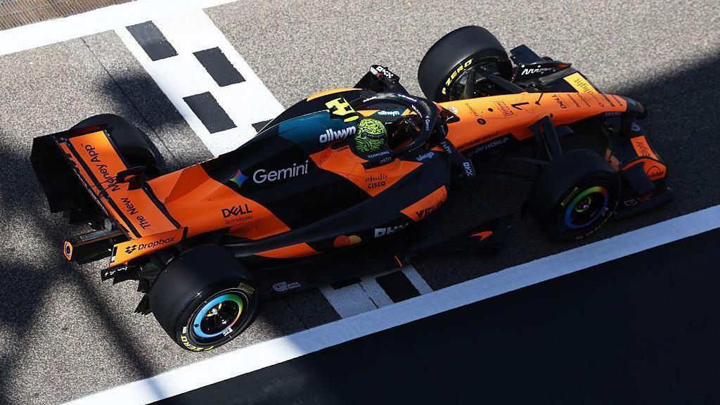 Lando Norris drives the McLaren in Bahrain