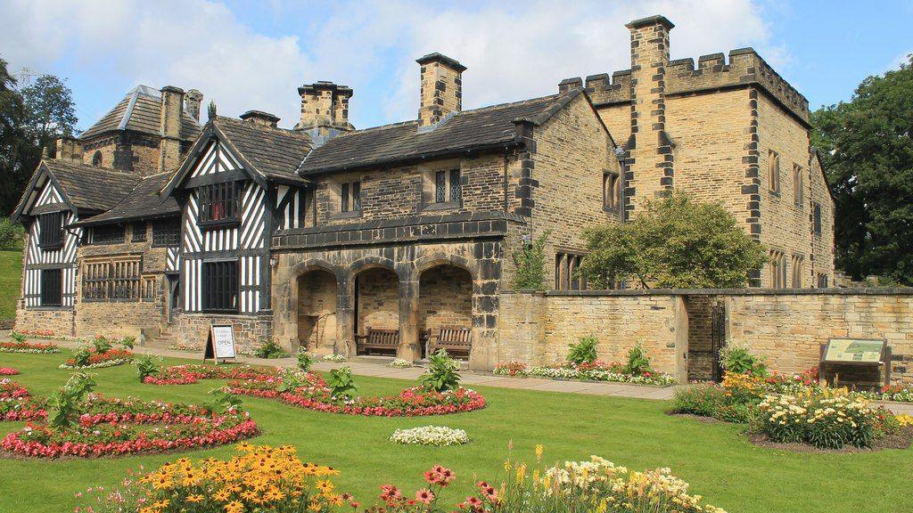 Shibden Hall - a large, historic stone building with tudor-timber frontage