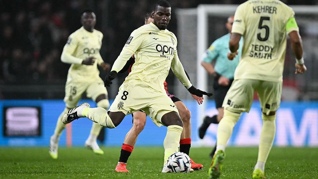 Paul Pogba playing for Monaco