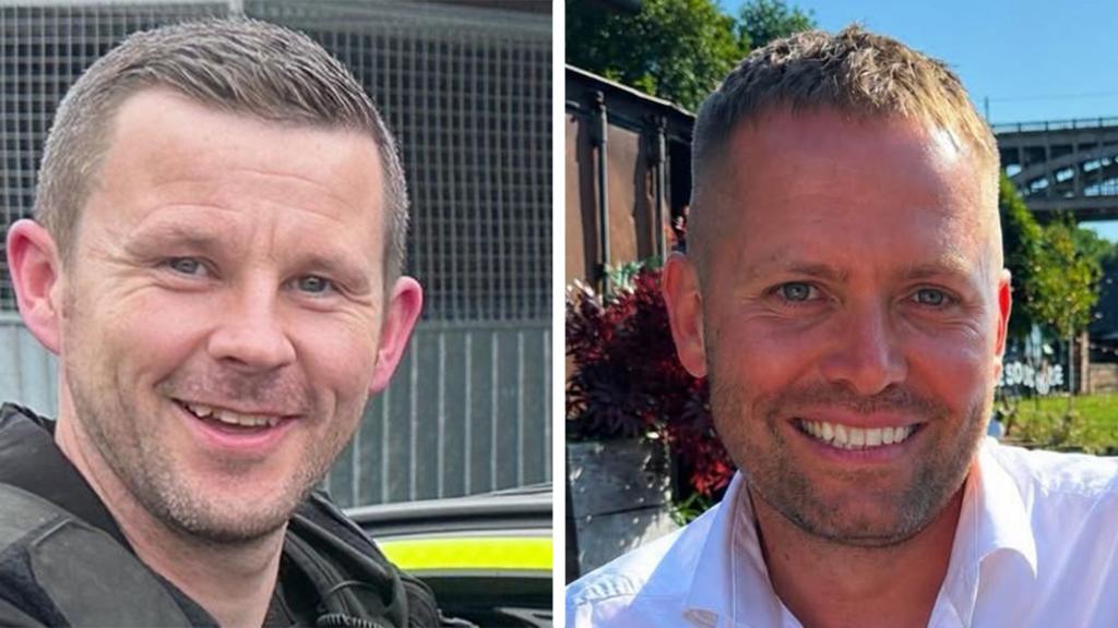 Composite image of two police officers killed in A66 car crash on Saturday