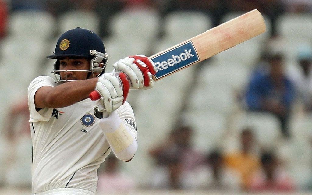 ndian Board President's XI criketer Rohit Sharma plays a shot during their four-day practice match against Australia in Hyderabad on October 2, 2008. The Australian team are playing a four-day practice match in the city ahead of their four Test match series with India.