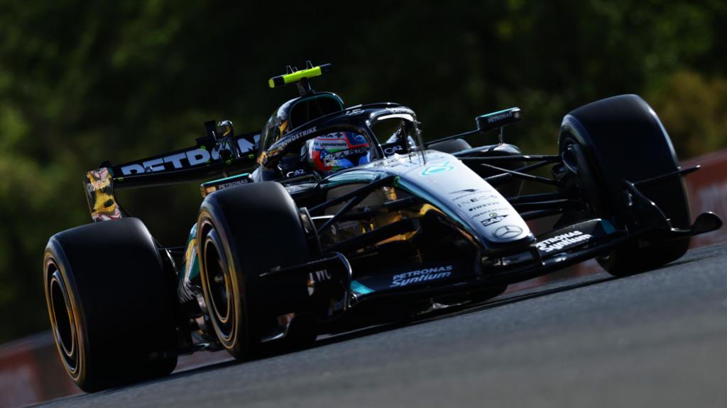 Mercedes driver Kimi Antonelli during second practice for the Hungarian Grand Prix
