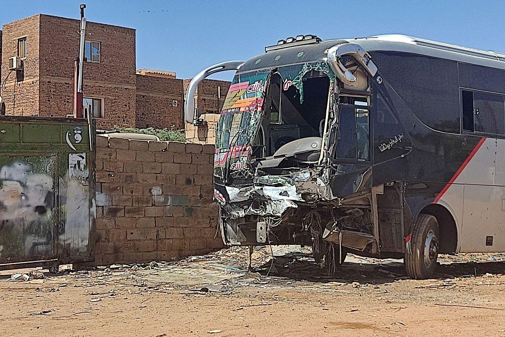 Burnt bus Khartoum