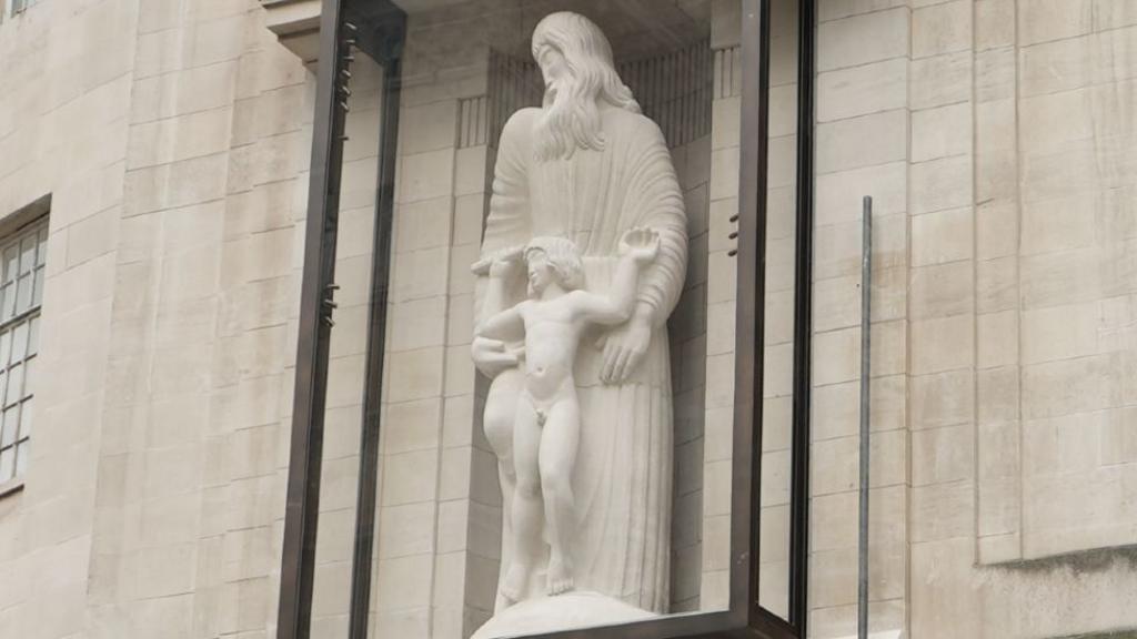 BBC unveils restored controversial statue by Eric Gill