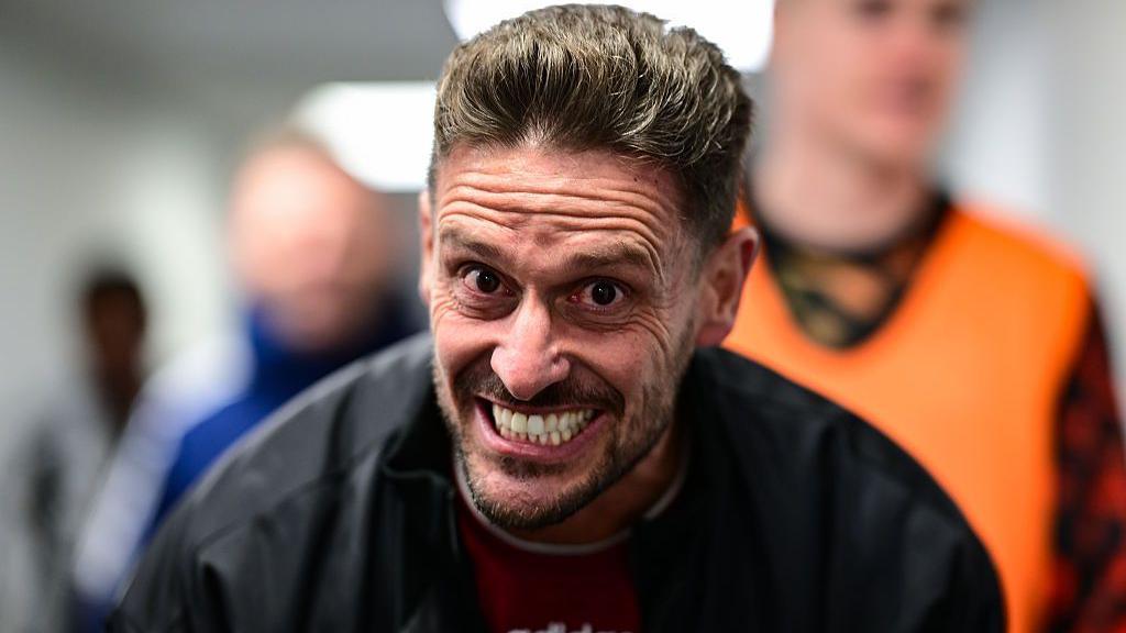 Jason Tindall celebrates after Newcastle United's win against Manchester United at St James' Park on 4 March, 2026