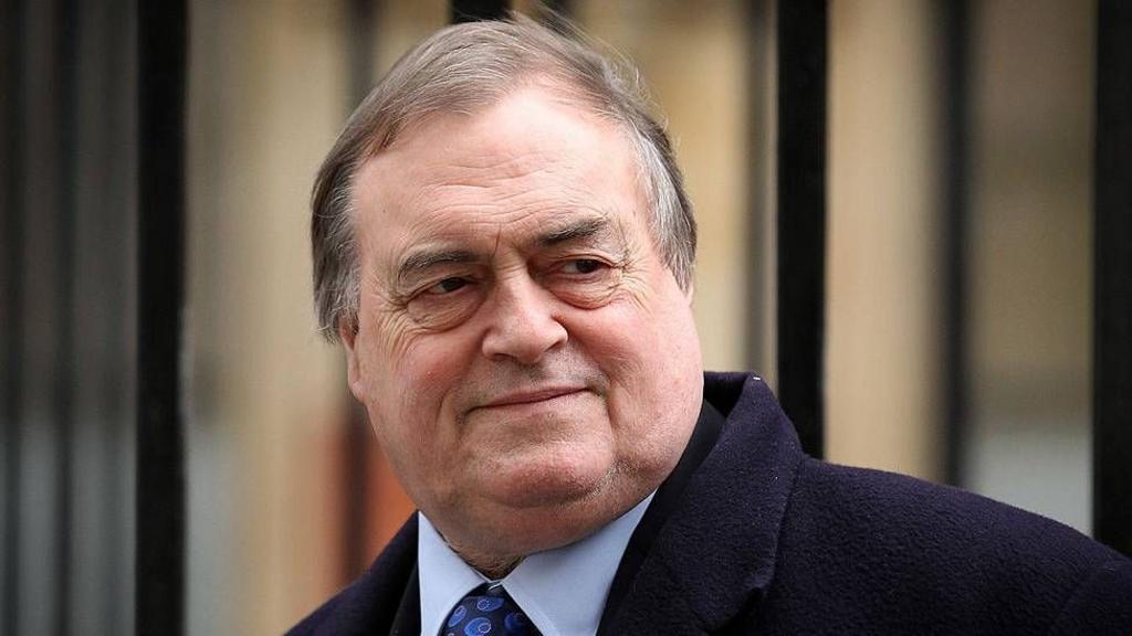 John Prescott is seen in close up.