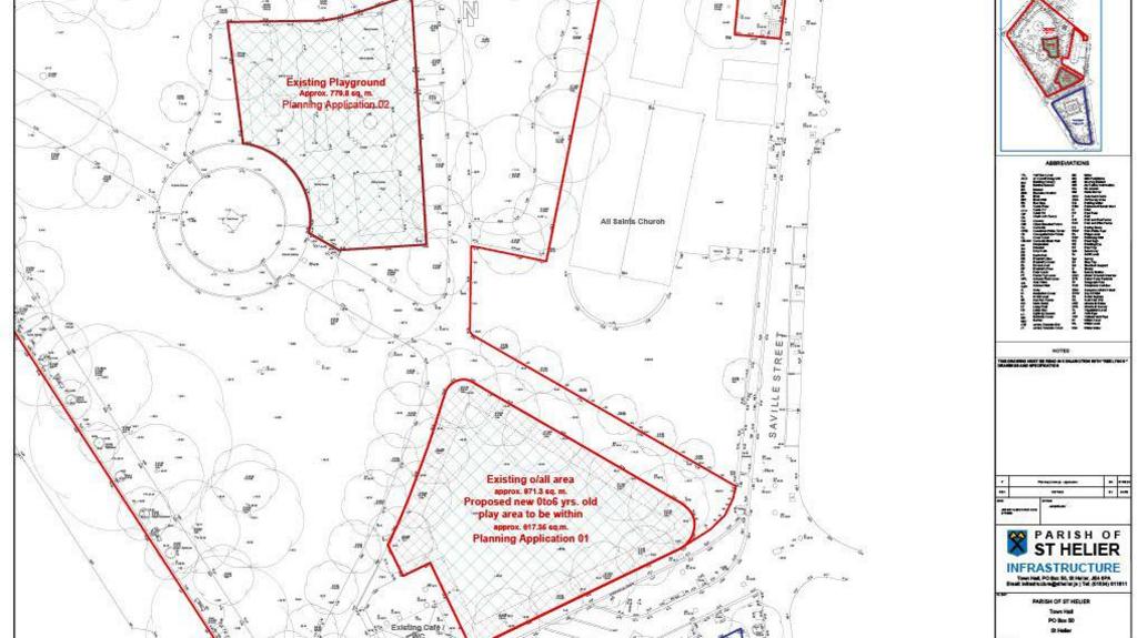 A map showing where the new playground would be created