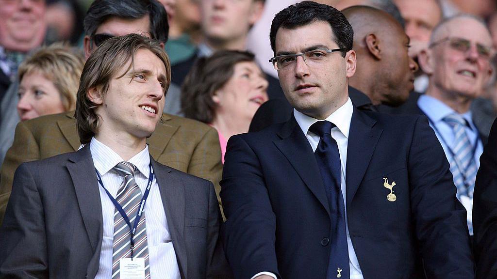 Luka Modric and Damien Comolli at Tottenham in 2008