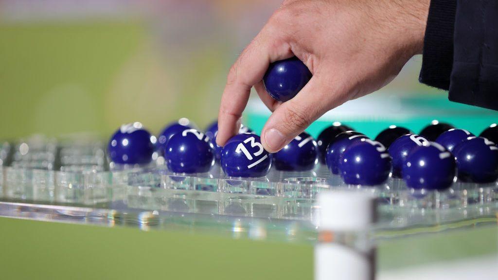 The balls are placed ready for the draw 