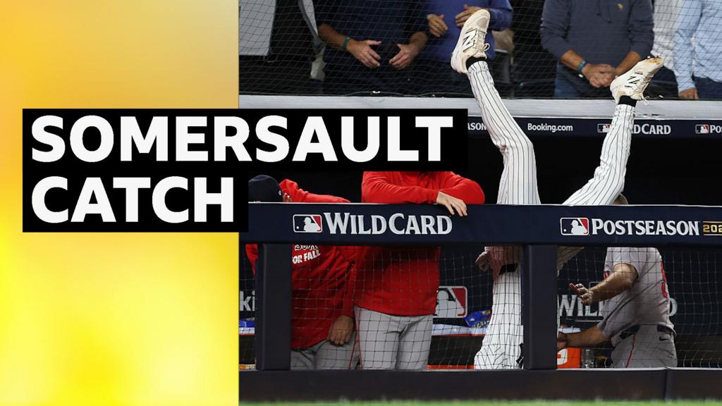 Yankees' McMahon flies into dugout to make fearless catch