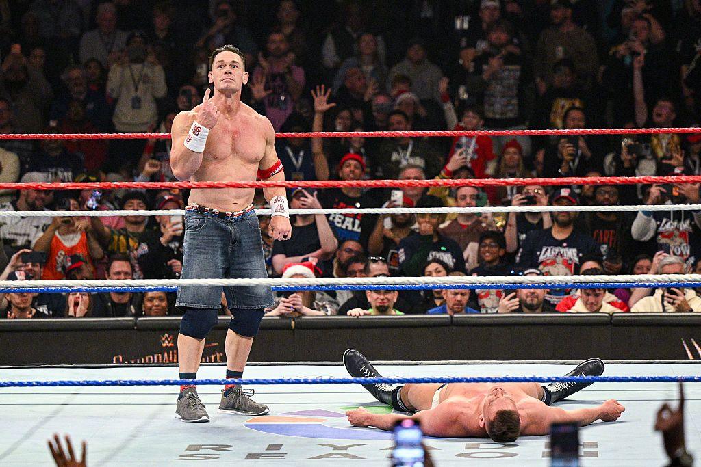 John Cena and Gunther in Cena's final WWE match