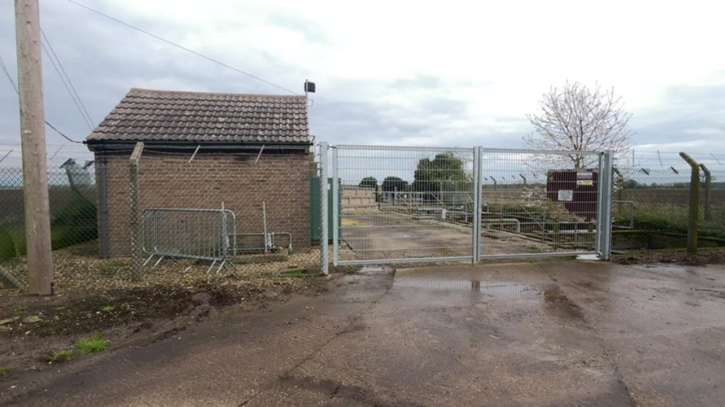 The nearby Anglian Water sewage treatment works