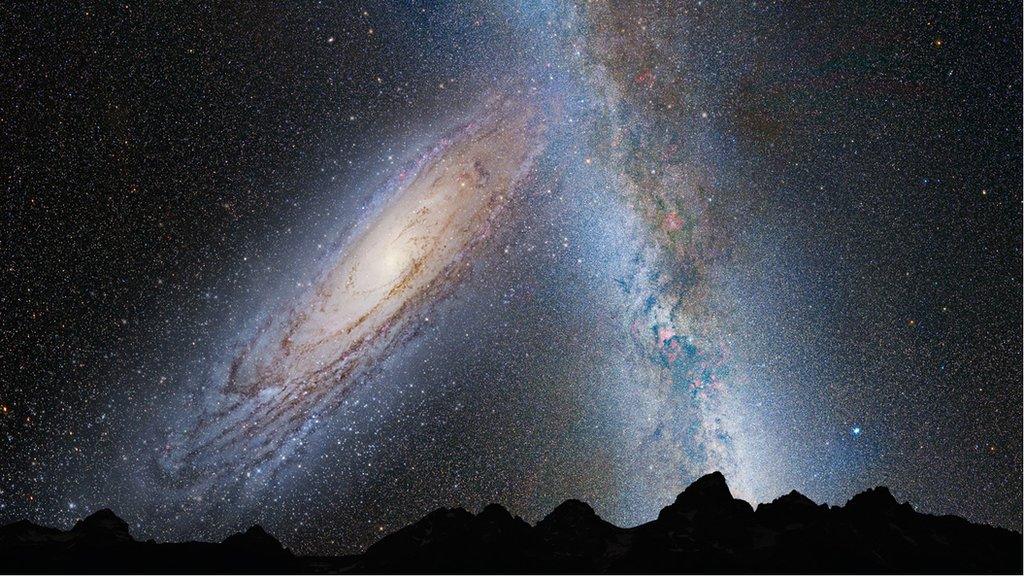 Night sky in 3.75bn years from now