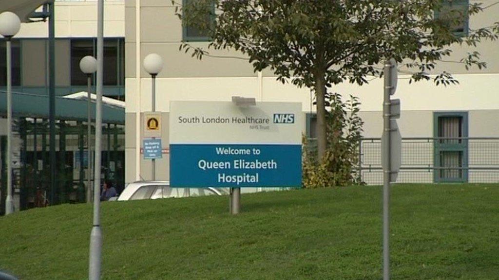 Queen Elizabeth Hospital sign