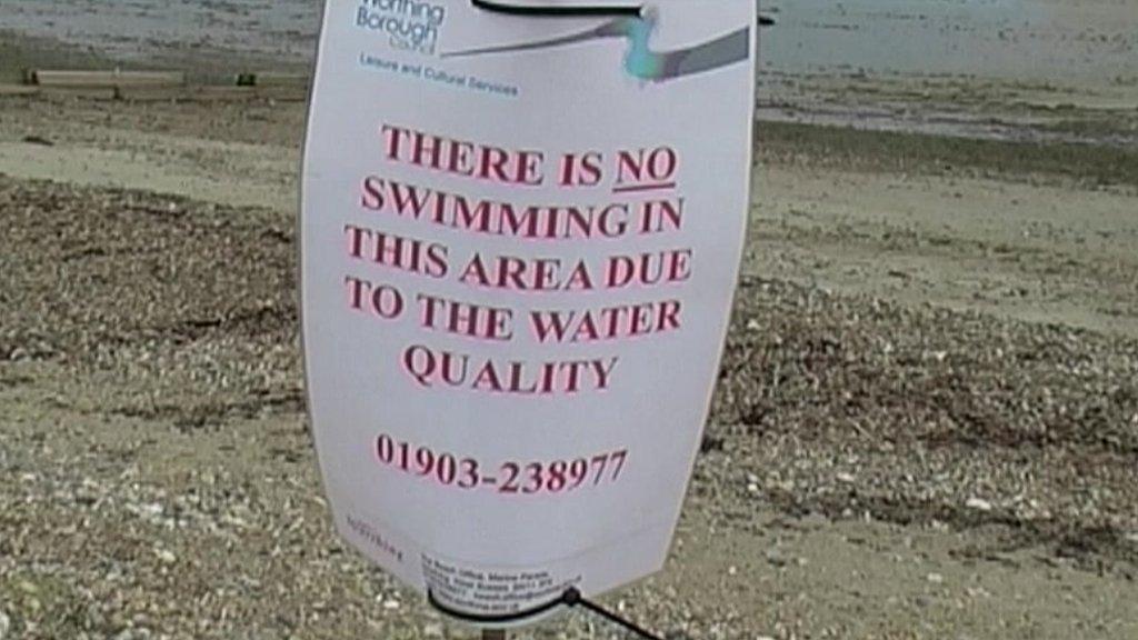 Worthing beach warning