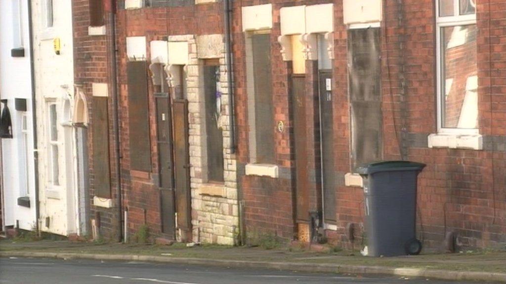 Derelict council houses in Stoke on Trent