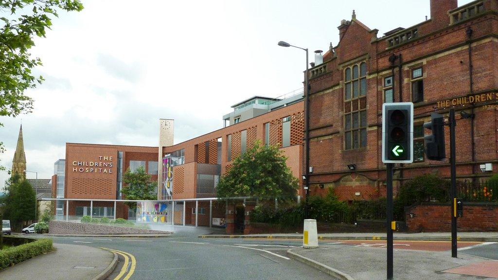 Artist's impression of outside of The Children's Hospital, Sheffield