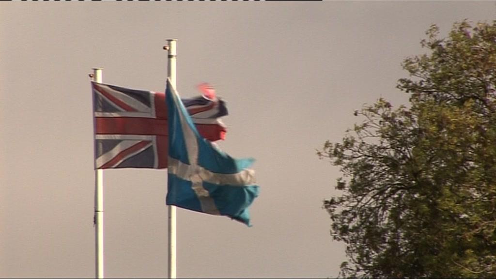 The Union Jack and Scottish flag