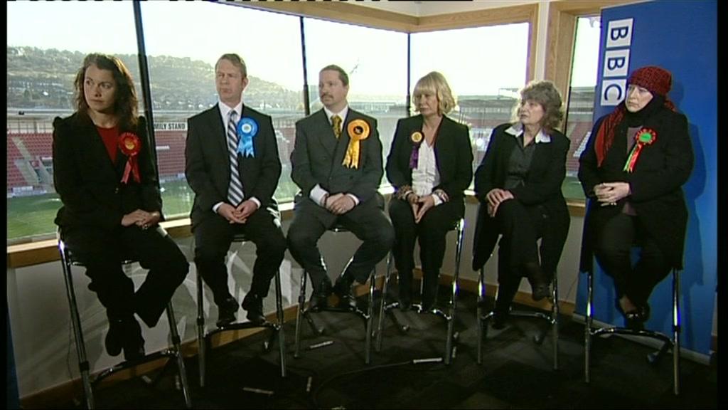 From left to right: Sarah Champion, Simon Wilson, Michael Beckett, Jane Collins, Marlene Guest and Yvonne Ridley