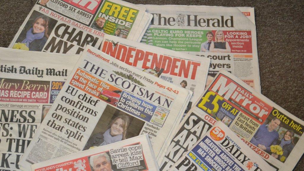 A selection of newspapers