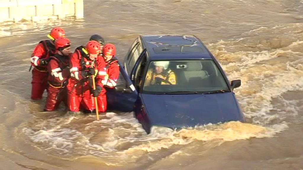 Rescue exercise at the Tees Barrage