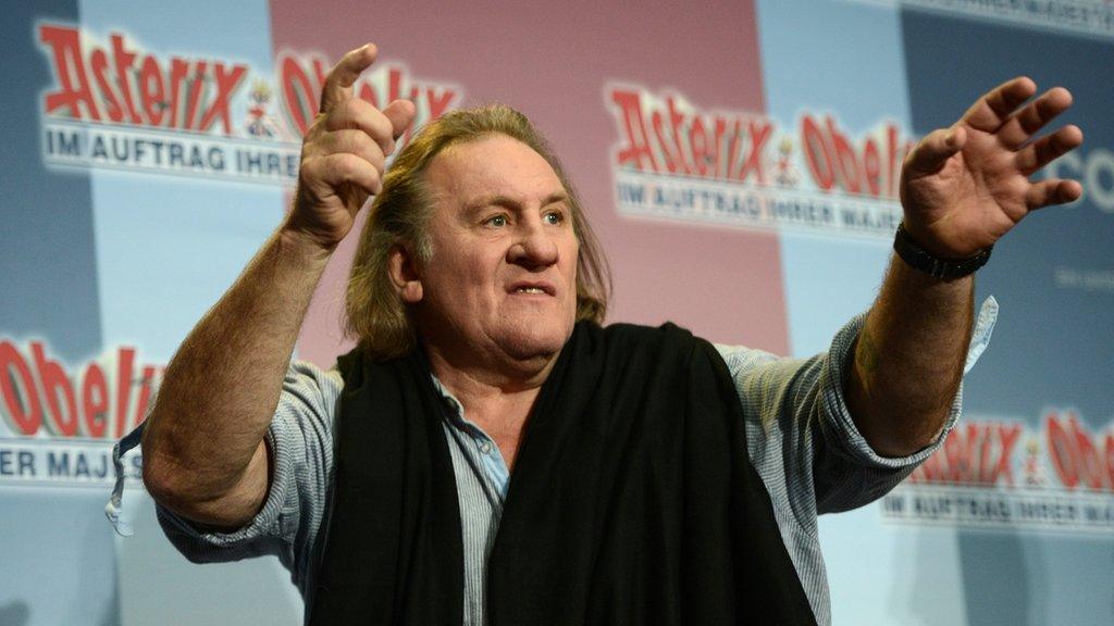 Gerard Depardieu promoting the latest Asterix film (1 October 2012)