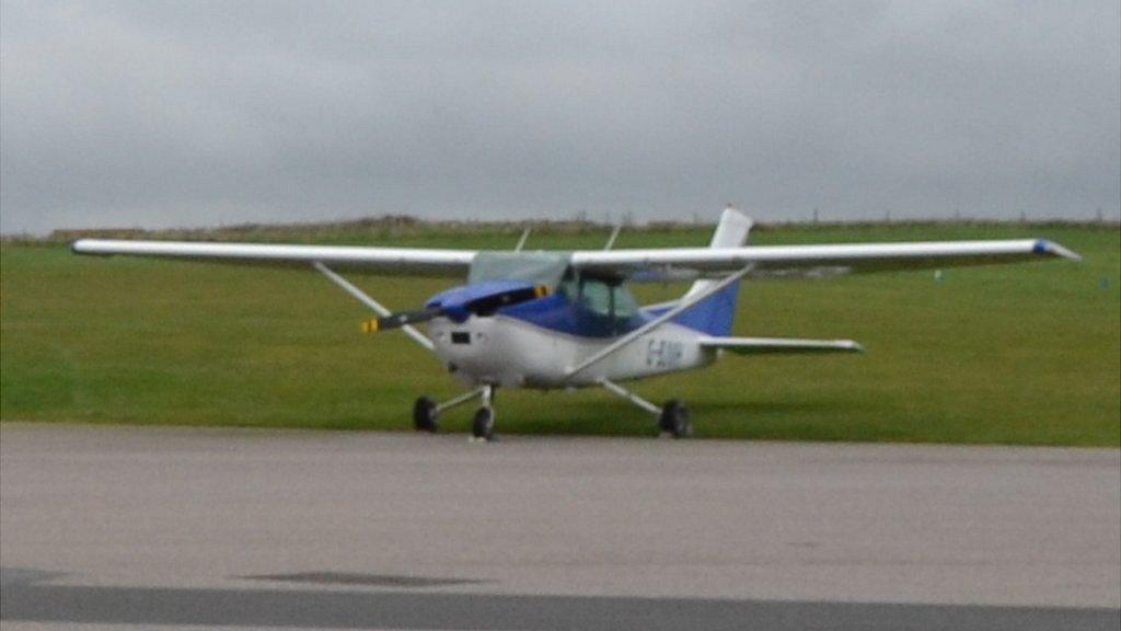 Private plane at Alderney Airport