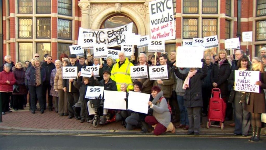 Protesters in Beverley