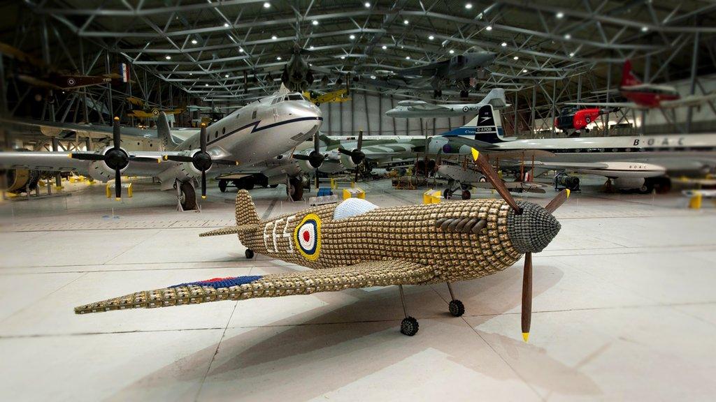 Spitfire created out of egg boxes