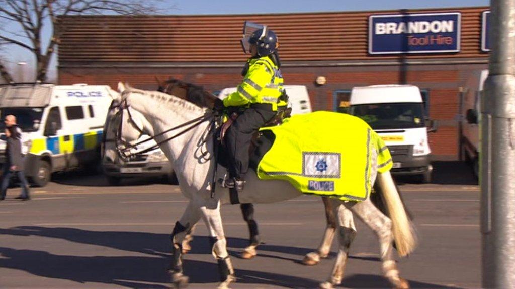 Police horses at Elland Road