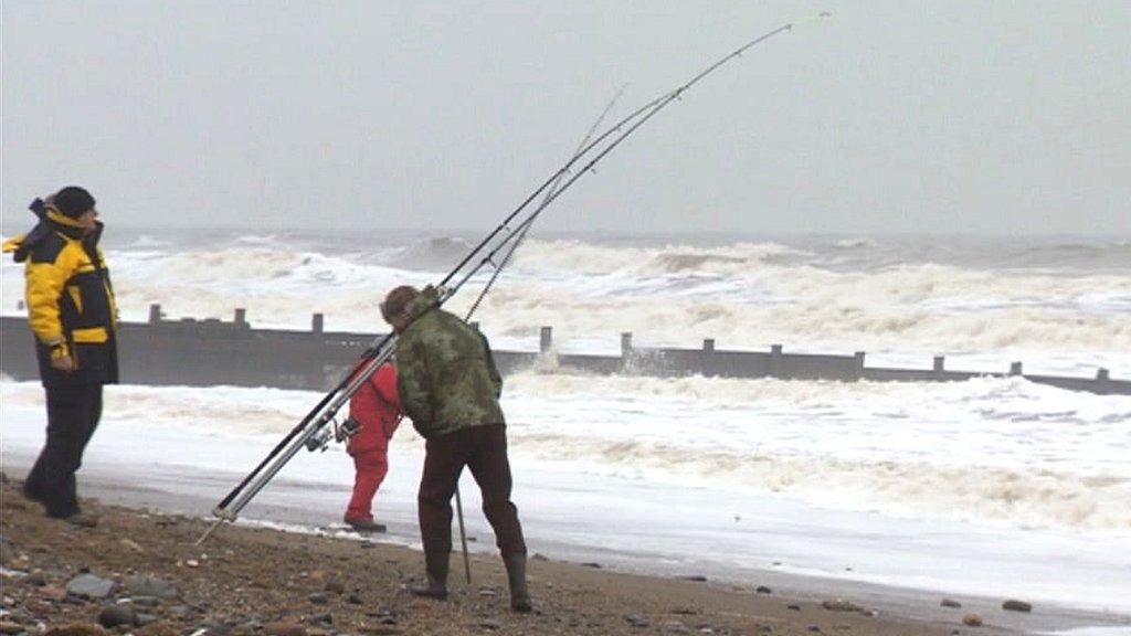 Sea anglers at Withernsea