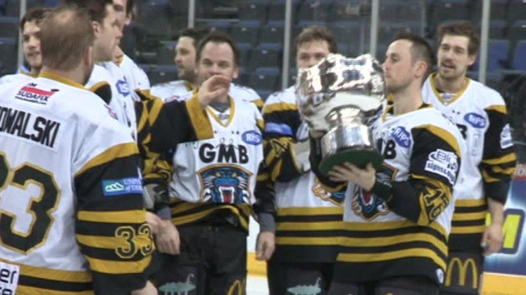 Panthers with league trophy in Belfast