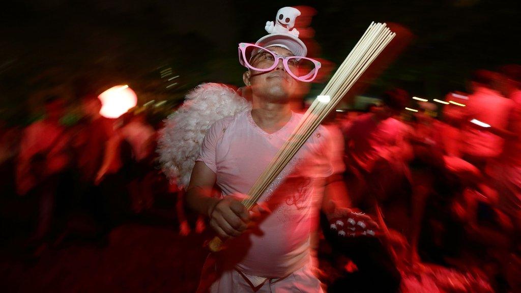 Participant at the 'Night Pink Dot' event arranged to increase awareness and understanding of the lesbian, gay, bisexual and transgender community in Singapore on 30 June 2012